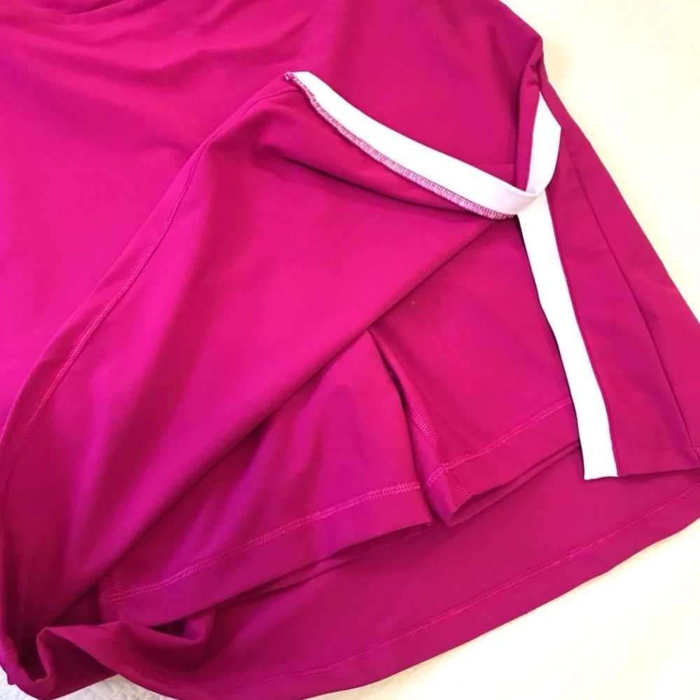 Sage Collective Raspberry Pink Athletic Mini Dress with White Trim - Picture 5 of 7